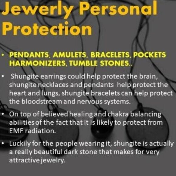 5 PACK! SALE Shungite Stone Flower of Life Necklace Amulet Healer Stone EMF - Picture 4 of 4